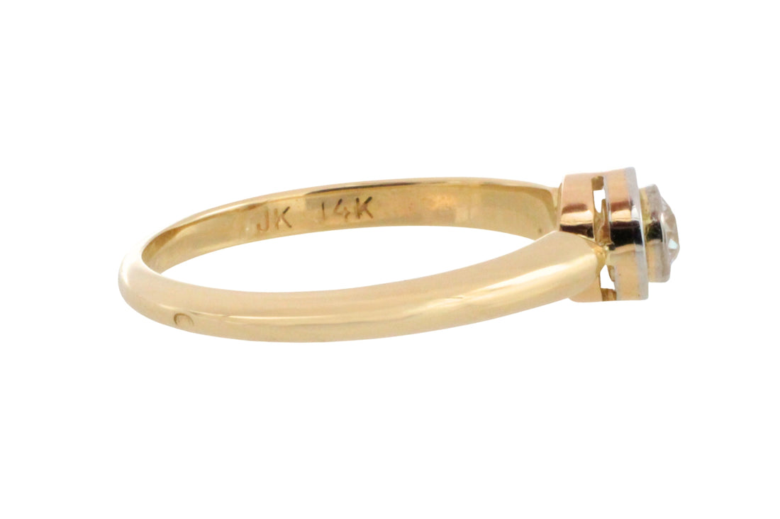 Old cut diamond solitaire ring