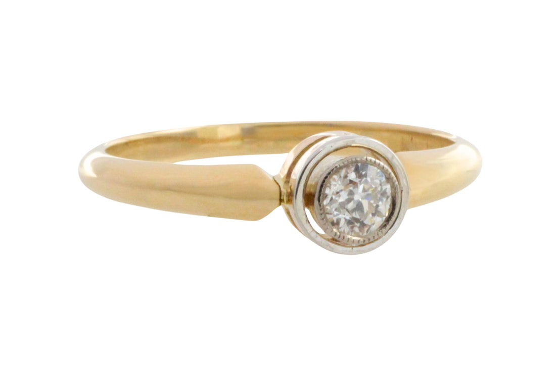 Old cut diamond solitaire ring