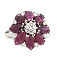 White gold ruby and diamond ring