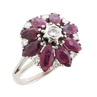 White gold ruby and diamond ring