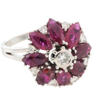 White gold ruby and diamond ring