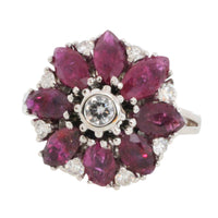 White gold ruby and diamond ring