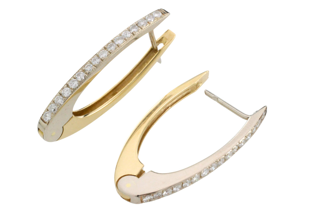 18 carat gold earrings with diamonds