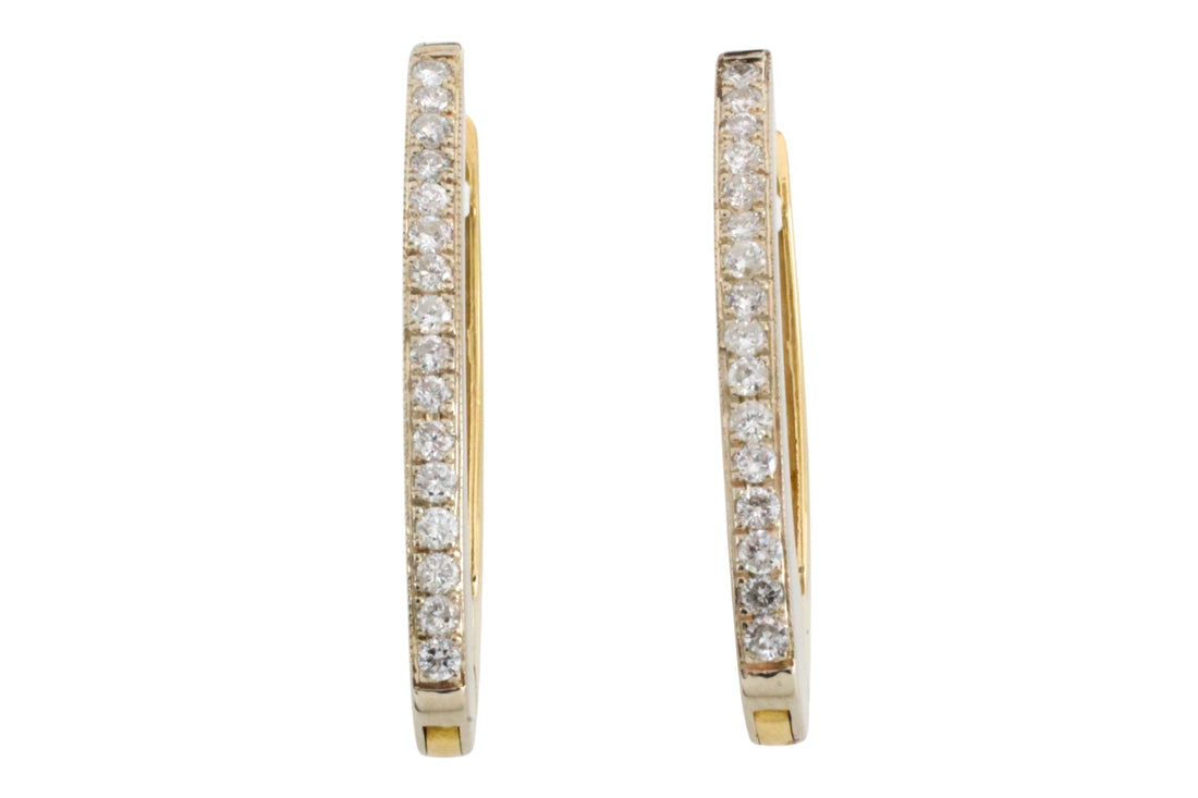 18 carat gold earrings with diamonds