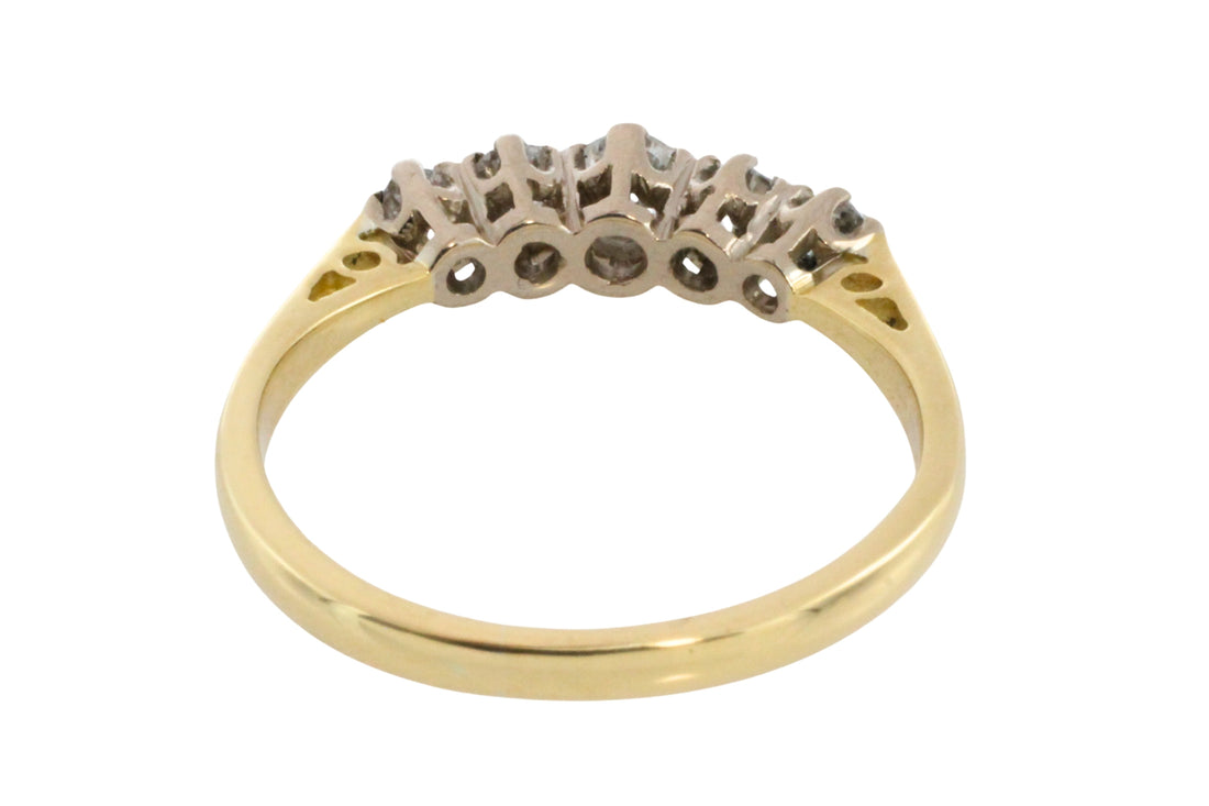 Vintage five stone old cut diamond ring