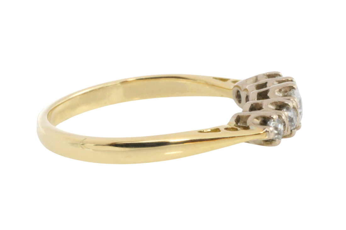 Vintage five stone old cut diamond ring