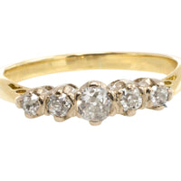 Vintage five stone old cut diamond ring