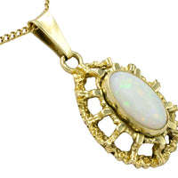 Cabochon opal pendant in 14 carat gold-Vintage Rings-The Antique Ring Shop