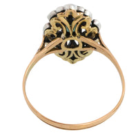 Sapphire and rose diamond ring in silver and gold-Vintage Rings-The Antique Ring Shop