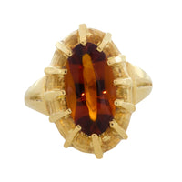 Vintage cabochon citrine ring in 14 carat gold