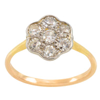 Edwardian old cut diamond cluster ring