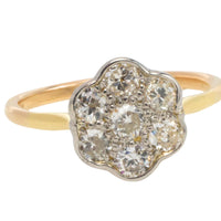 Edwardian old cut diamond cluster ring