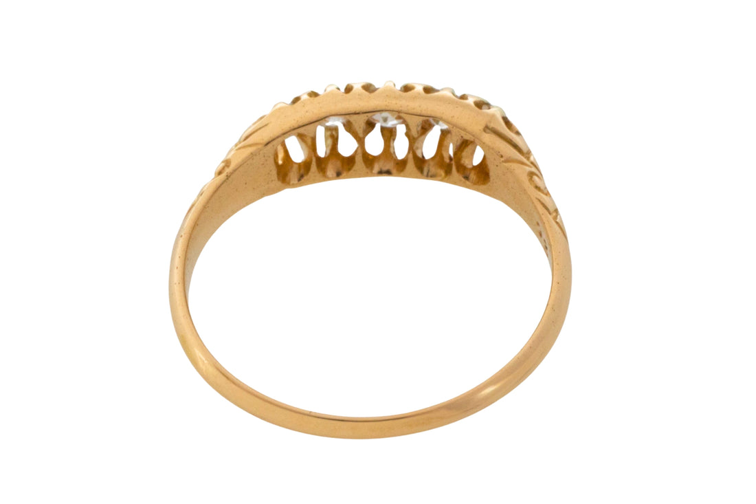 Victorian five stone old cut diamond ring from 1883