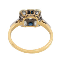 Art Deco old cut diamond and sapphire ring