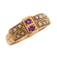 Georgian ruby and pearl ring from 1801