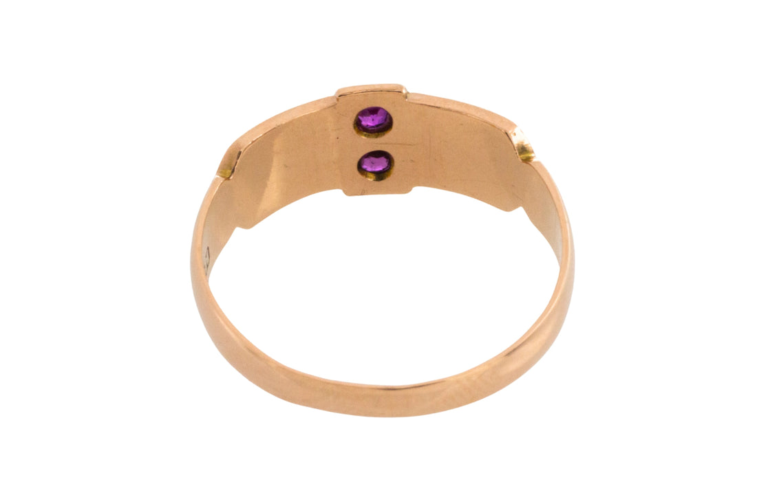 Georgian ruby and pearl ring from 1801