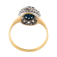 Vintage sapphire and diaond cluster ring