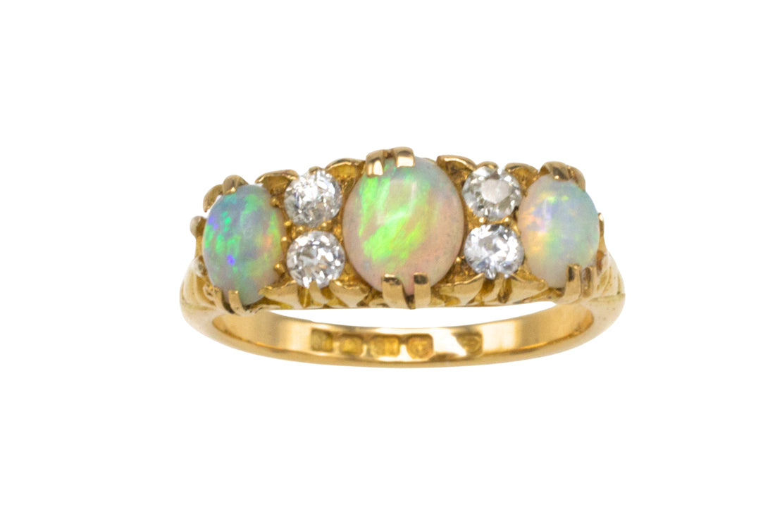 Edwardian opal and diamond ring from 1912