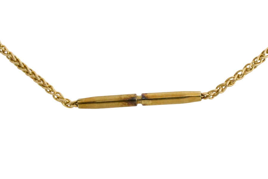 Emerald and diamond pendant in 14 carat gold-Pendants-The Antique Ring Shop