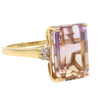 Amatrine and diamond ring