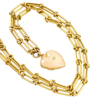 Victorian trombone necklace with locket-Necklaces-The Antique Ring Shop