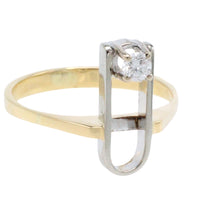 Diamond ring in yellow and white gold