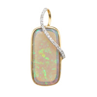 Opal and diamond pendant in 18 carat gold