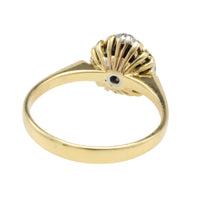 Ruby and diamond cluster ring in 18 carat gold-Vintage Rings-The Antique Ring Shop