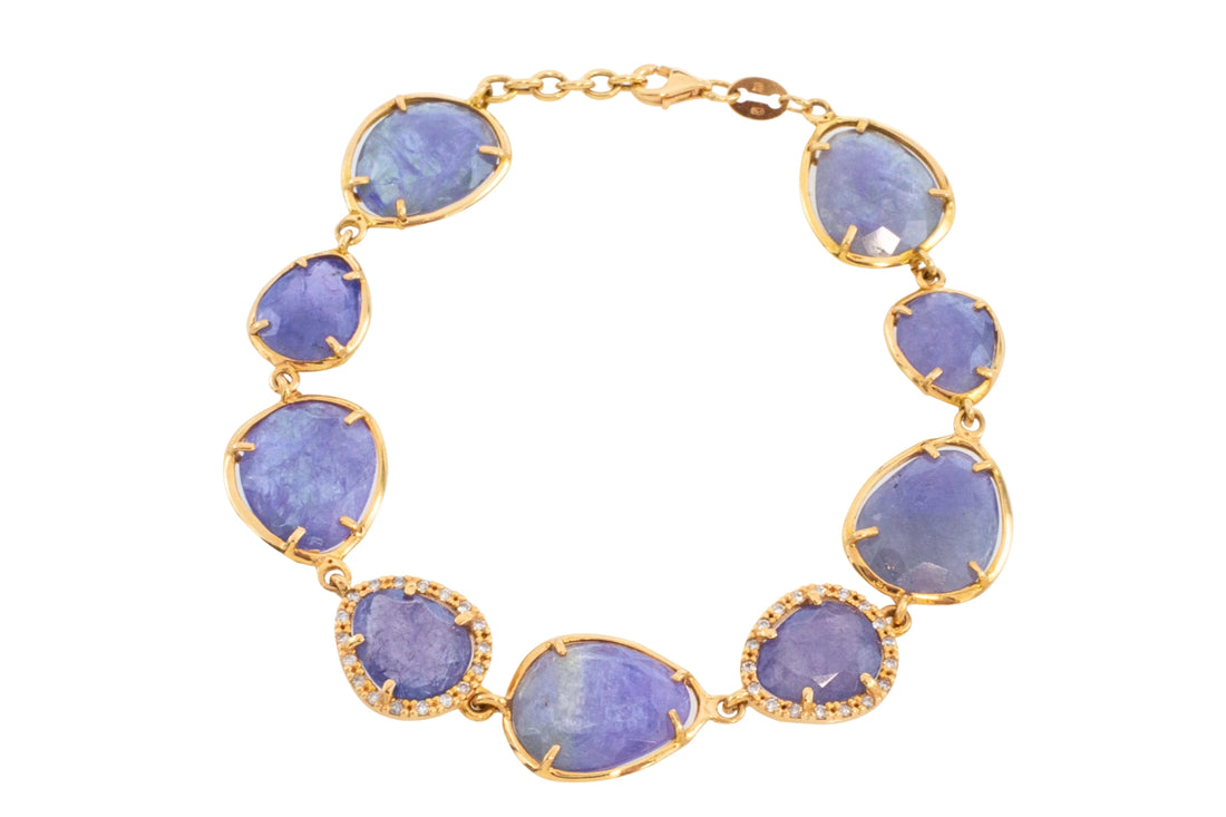 Tanzanite and diamond bracelet in 18 carat gold