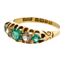 Edwardian emerald and diamond ring from 1908-Antique rings-The Antique Ring Shop