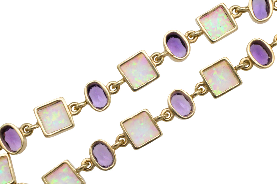 Opal and amethyst bracelet