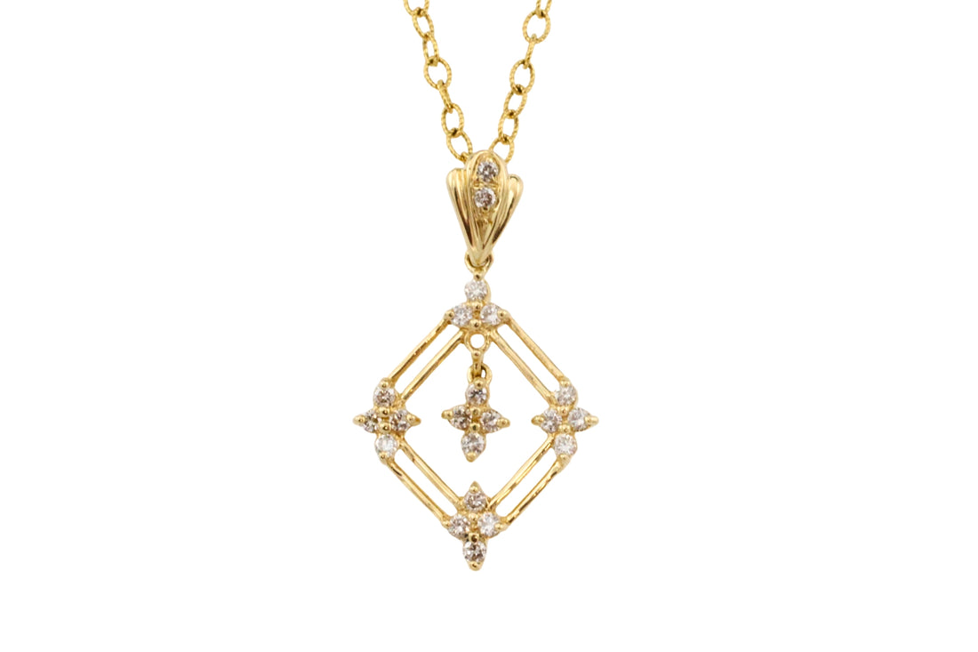 18 carat gold pendant with diamonds