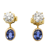 Diamond studs with detachable sapphires