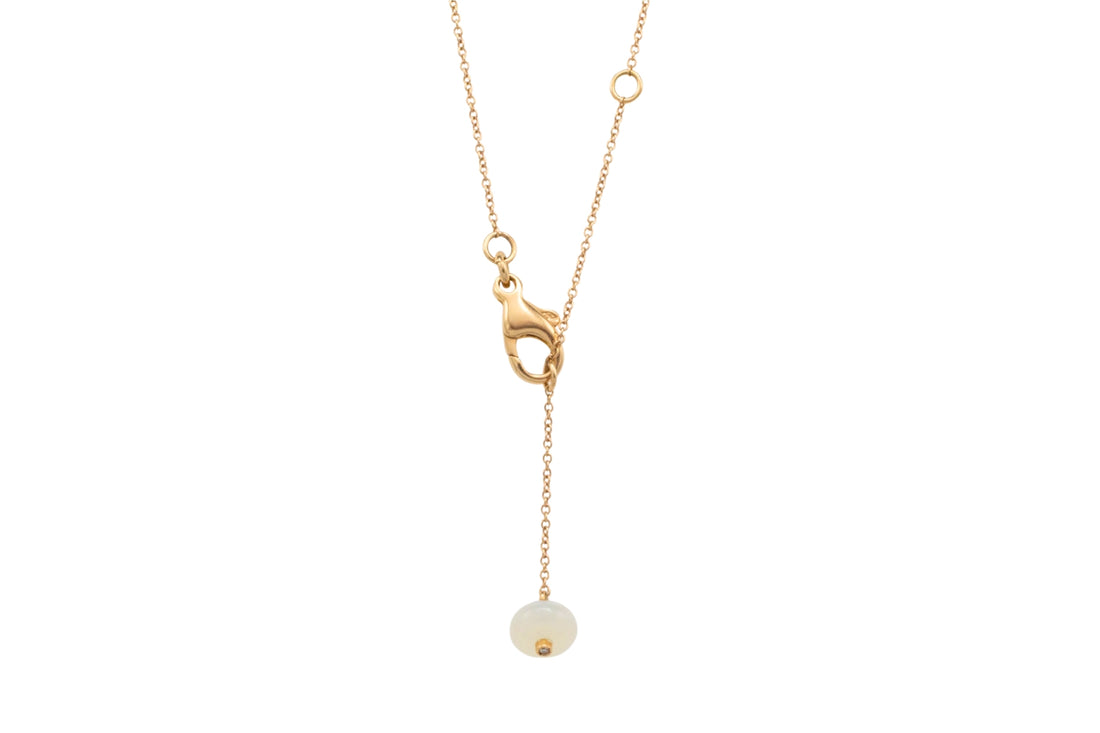 Rhodochrosite and agate pendant in 18 carat gold