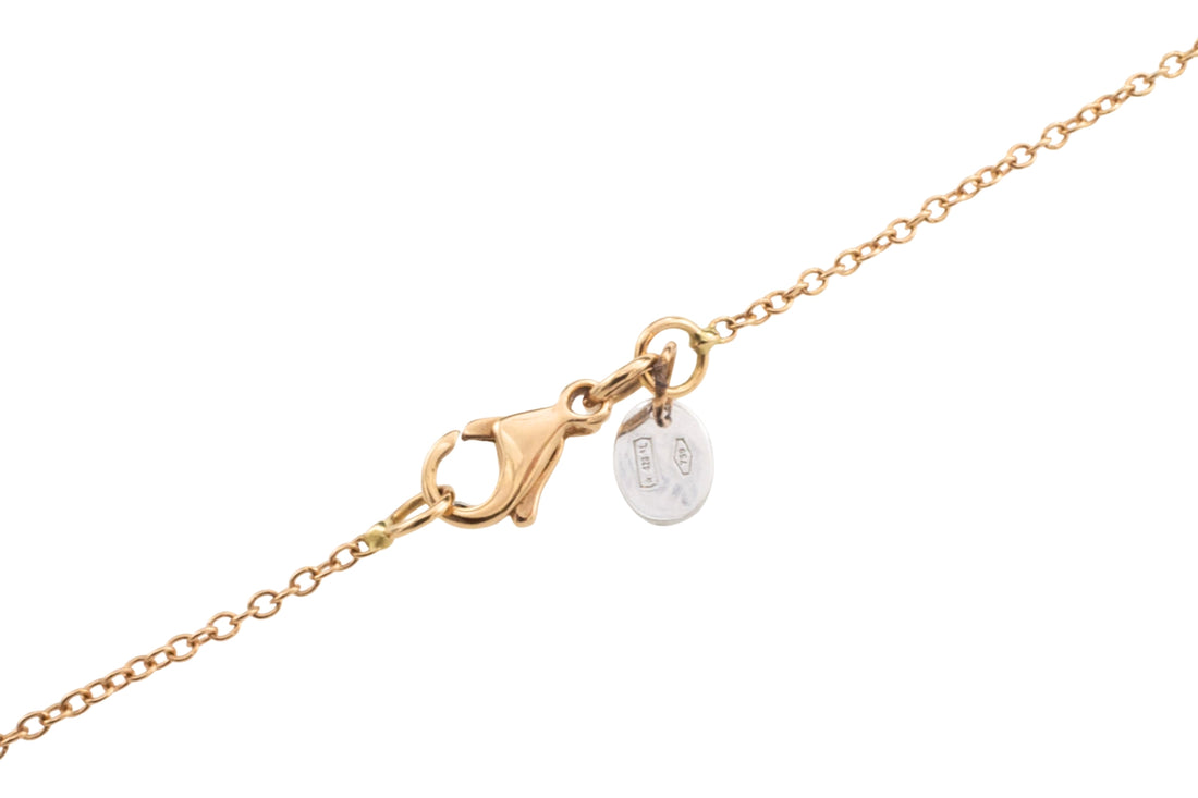 Rhodochrosite and diamond pendant in 18 carat gold