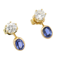 Diamond studs with detachable sapphires