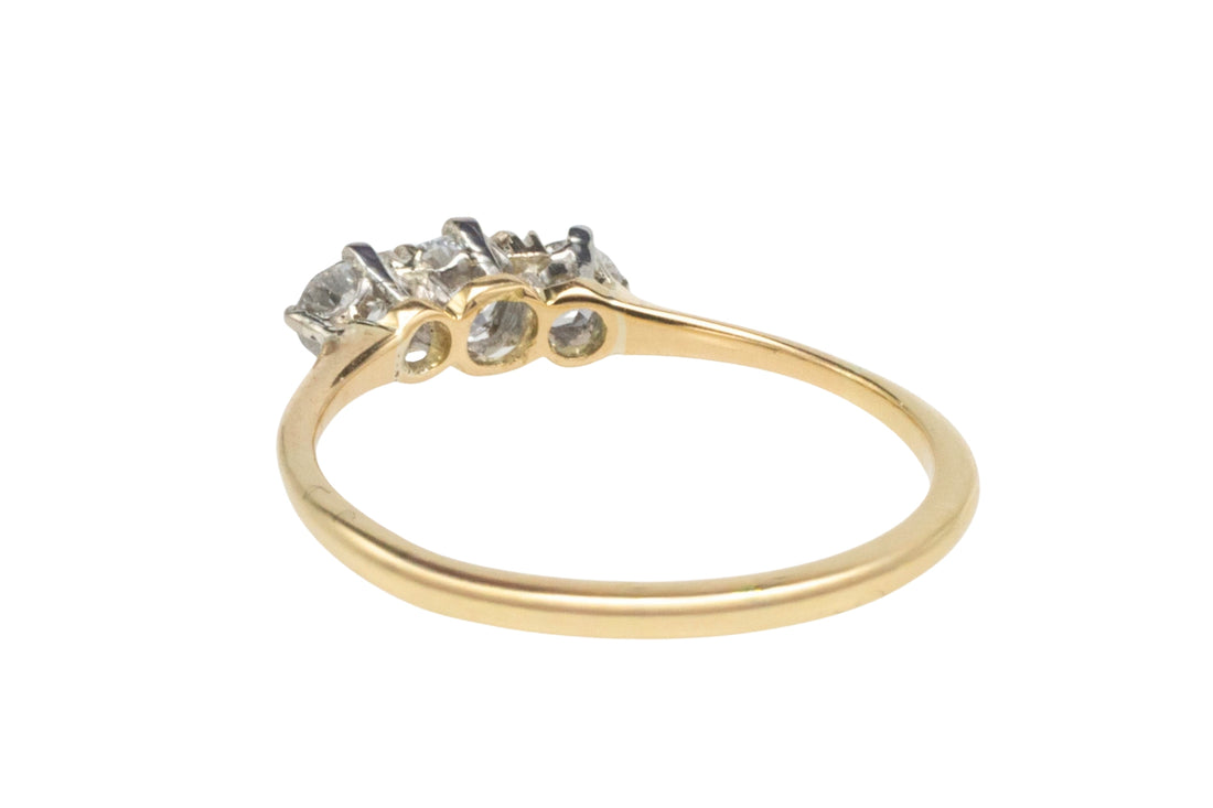 Edwardian old cut diamond ring in 18 carat gold