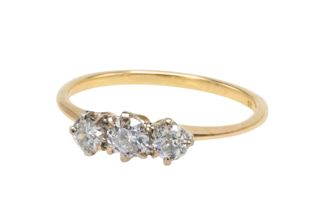 Edwardian old cut diamond ring in 18 carat gold