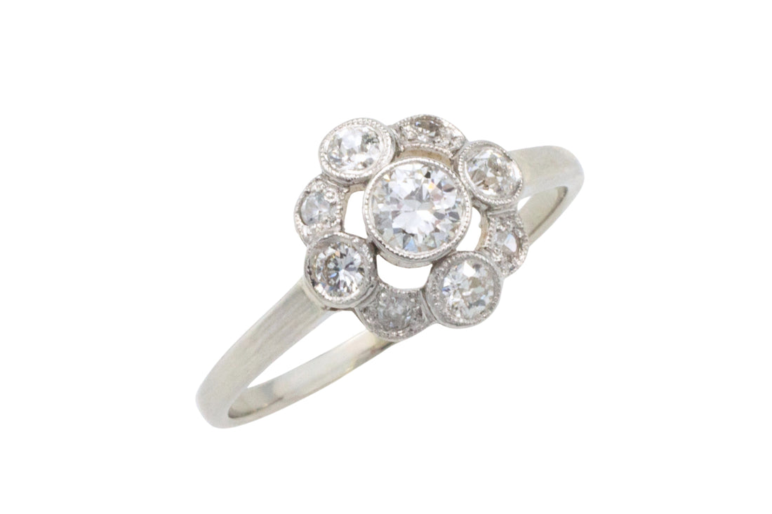 Antique five old cut diamond ring-The Antique Ring Shop