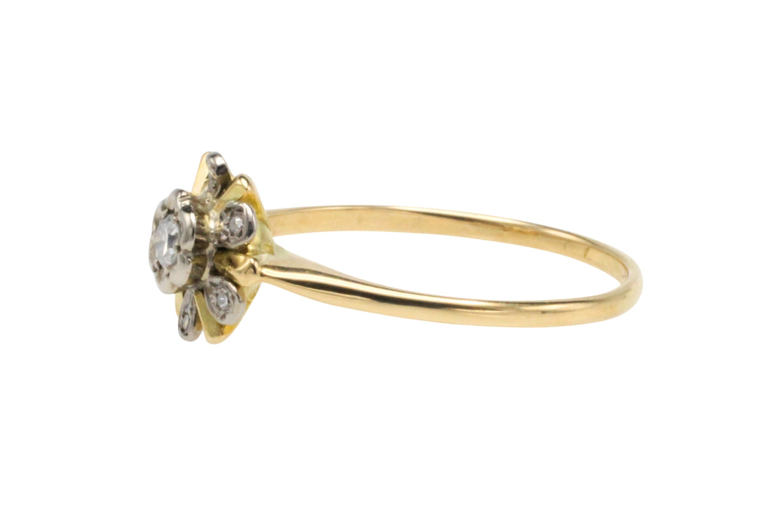 Vintage diamanten cluster ring van 18 karaat goud