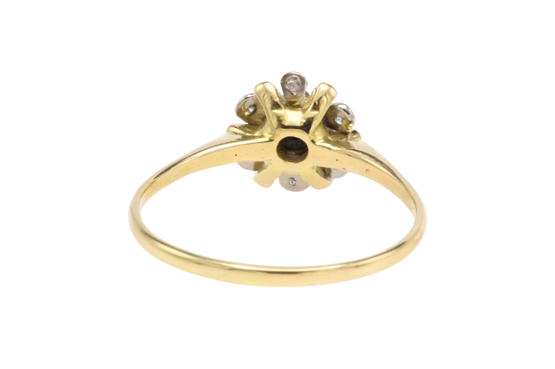 Vintage diamanten cluster ring van 18 karaat goud