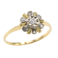 Vintage diamanten cluster ring van 18 karaat goud