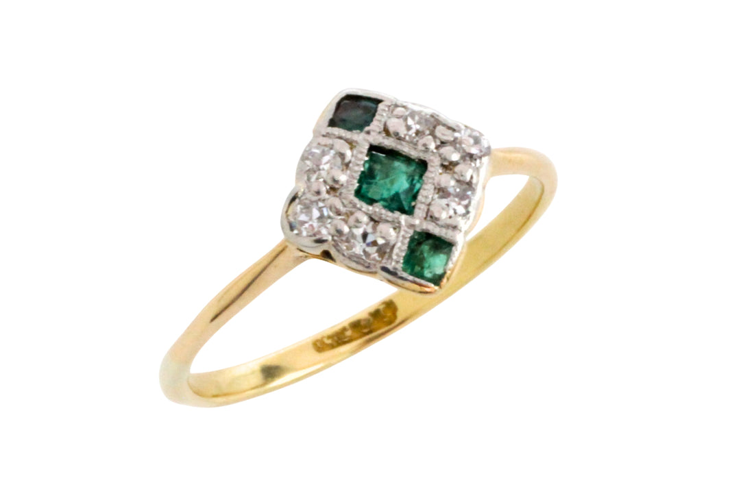 Edwardian diamond and tourmaline ring