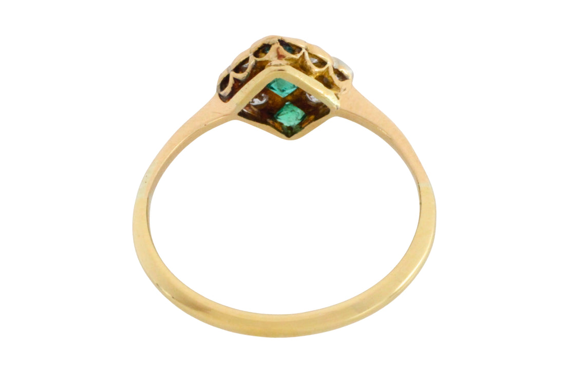 Edwardian diamond and tourmaline ring