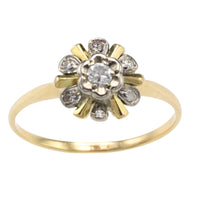 Vintage diamanten cluster ring van 18 karaat goud