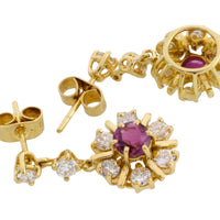 Ruby and diamond earrings