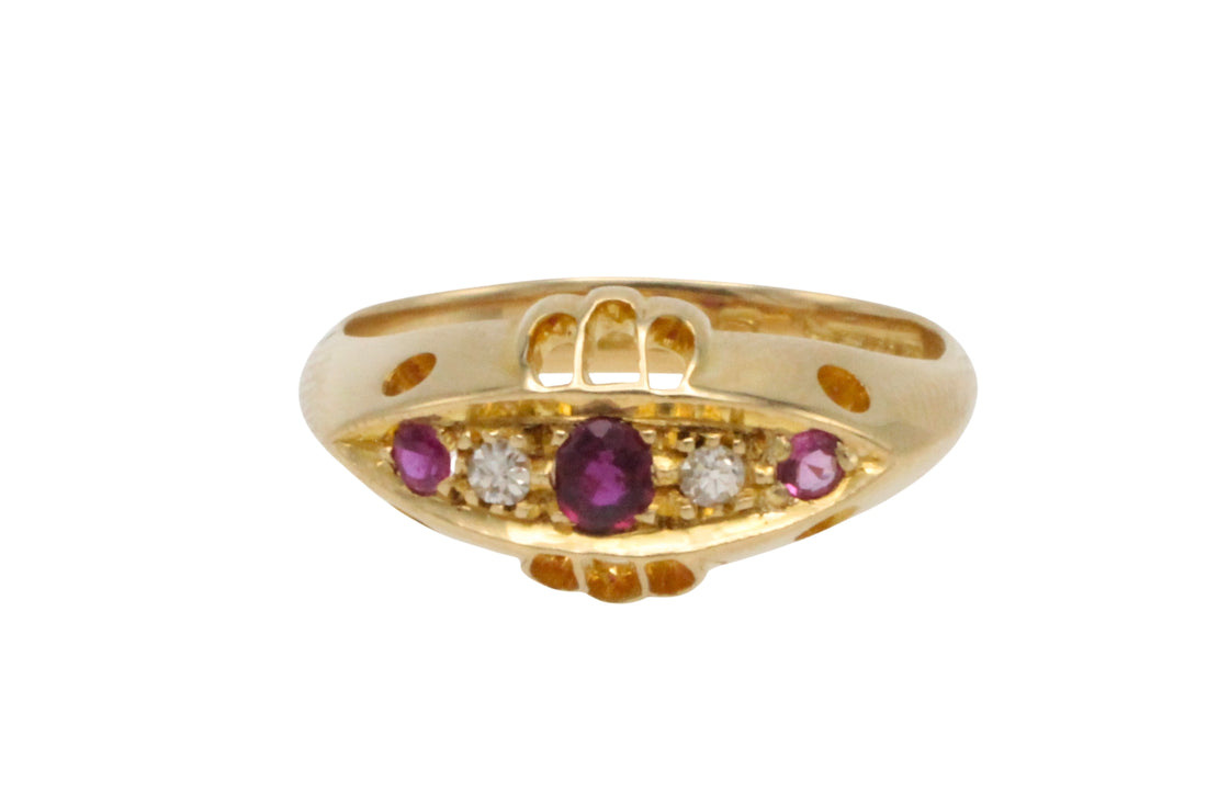 Ruby and diamond ring from 1918-Antique rings-The Antique Ring Shop