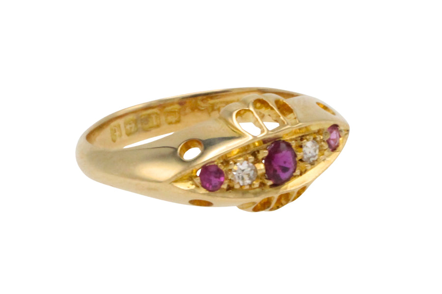 Ruby and diamond ring from 1918-Antique rings-The Antique Ring Shop