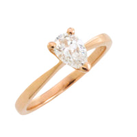 Pear cut diamond solitaire ring in 18 carat gold