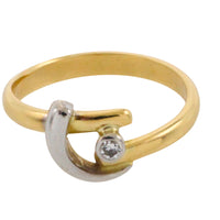 18 carat white and yellow gold diamond ring-Vintage Rings-The Antique Ring Shop